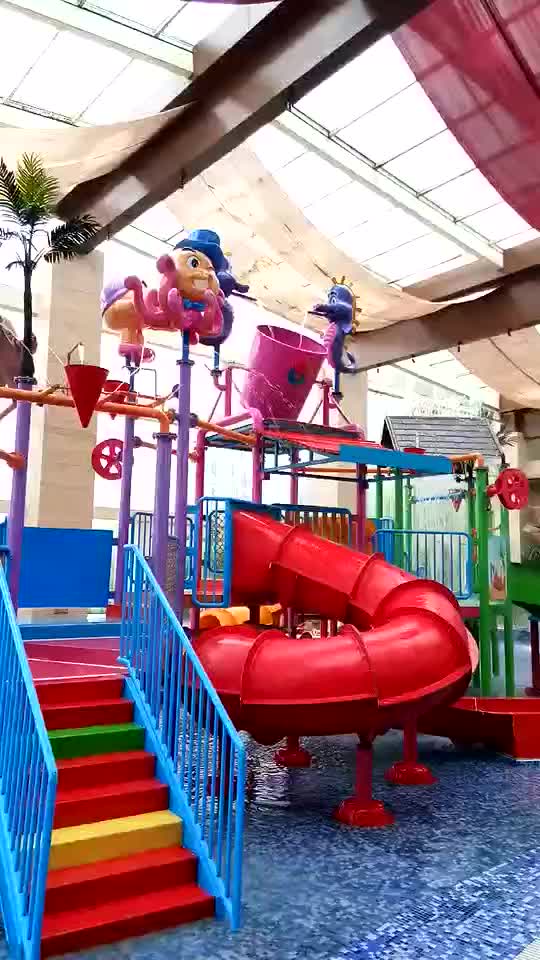 Outdoor Playground Equipment Fiberglass Swimming Pool House With Slide