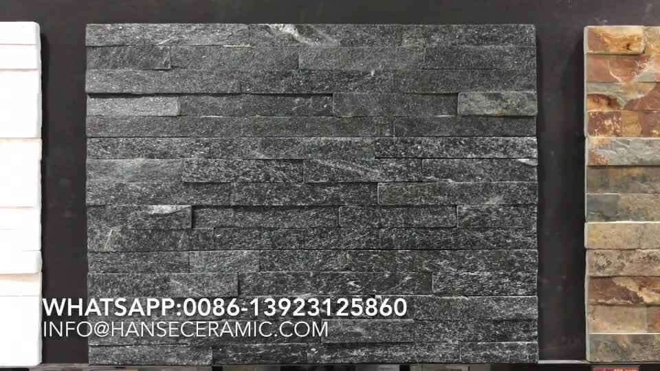 Decoración De Hs-zt004,Revestimiento De Piedra De Pizarra Rústica Negra