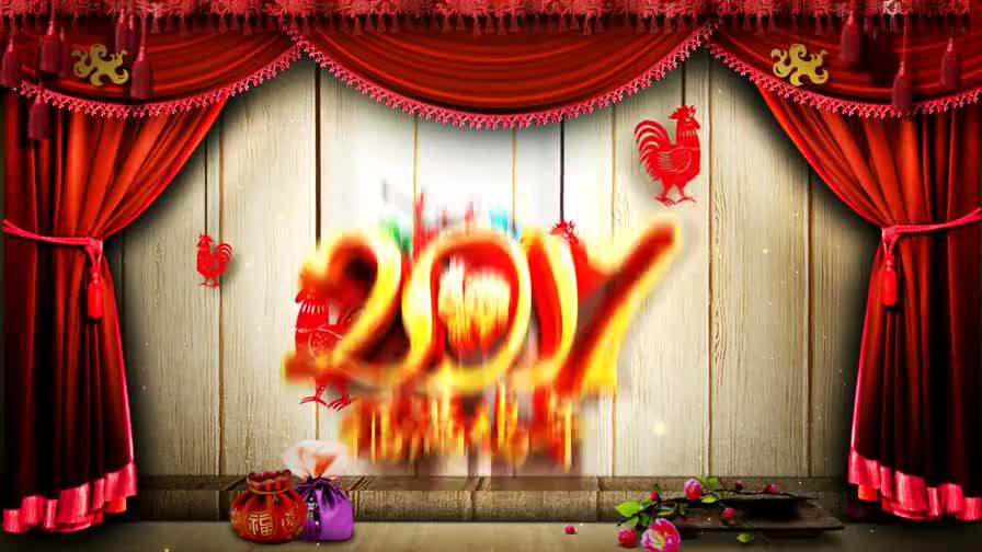 2017年鸡年公司拜年新春祝福明星拜年送祝福视频框AE模板-天天素材网