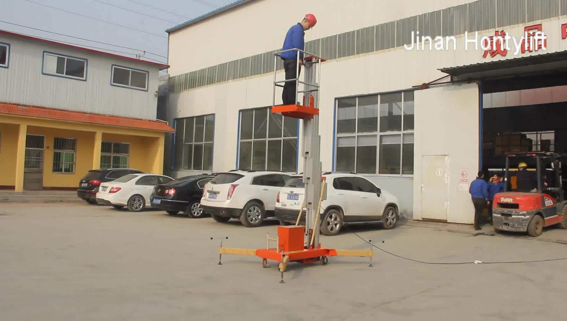 Mobile Personal Lift Vertical Mast Lift Manual Electric Single Person