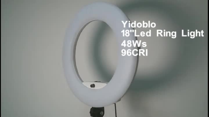 خصم! Yidoblo 96w 18 ''led شريط ليد دائري ضوء النهار للماكياج/رمش/selfie/صورة/استوديو معدات التصوير