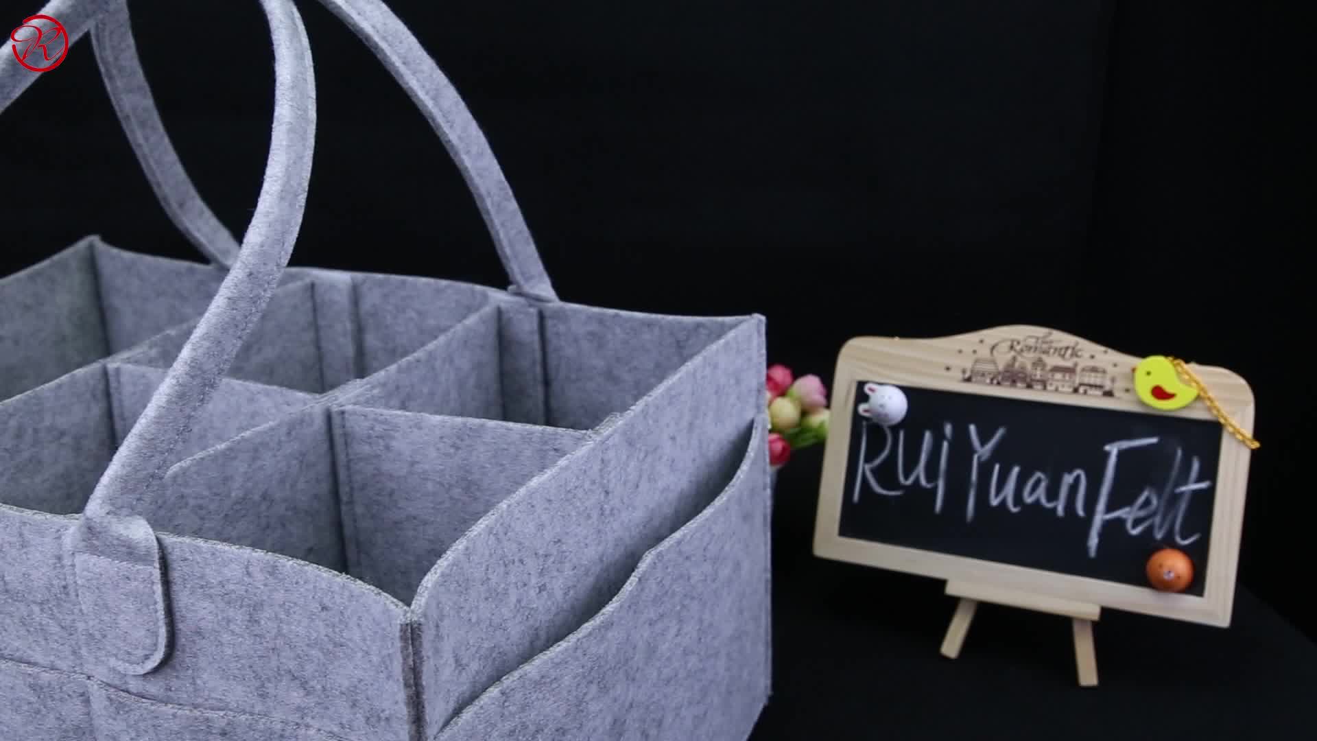 Baby Diaper Bag 100 Polyester Felt Baby Diaper Caddy Organizer With Leather Logo Buy Baby