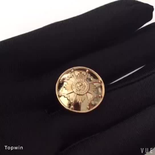 Fashion Gold Embossed Metal Dome Button Decorative Buttons Designer