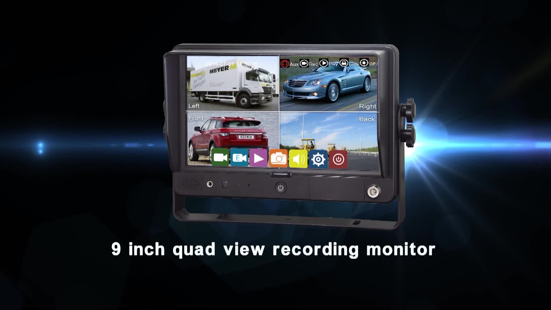 9 Inch Car Dvr Recording Monitor With 4x 128gb Micro Sd Card For Bus