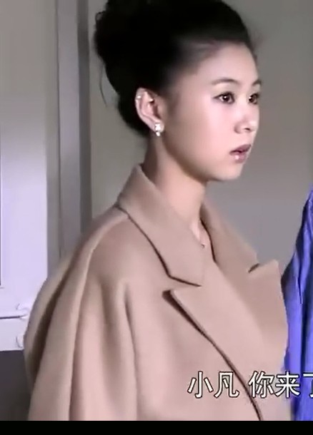 离婚前规则张小凡李小萌明星同款驼色羊毛 呢子大衣外套女韩版