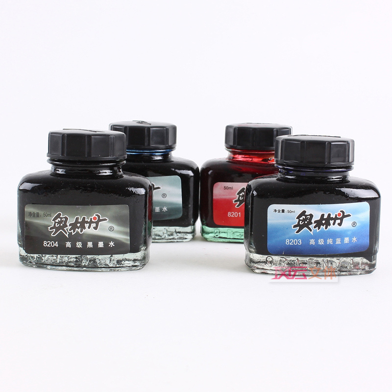 奥林丹钢笔墨水 黑色红色蓝色碳素王者笔推荐