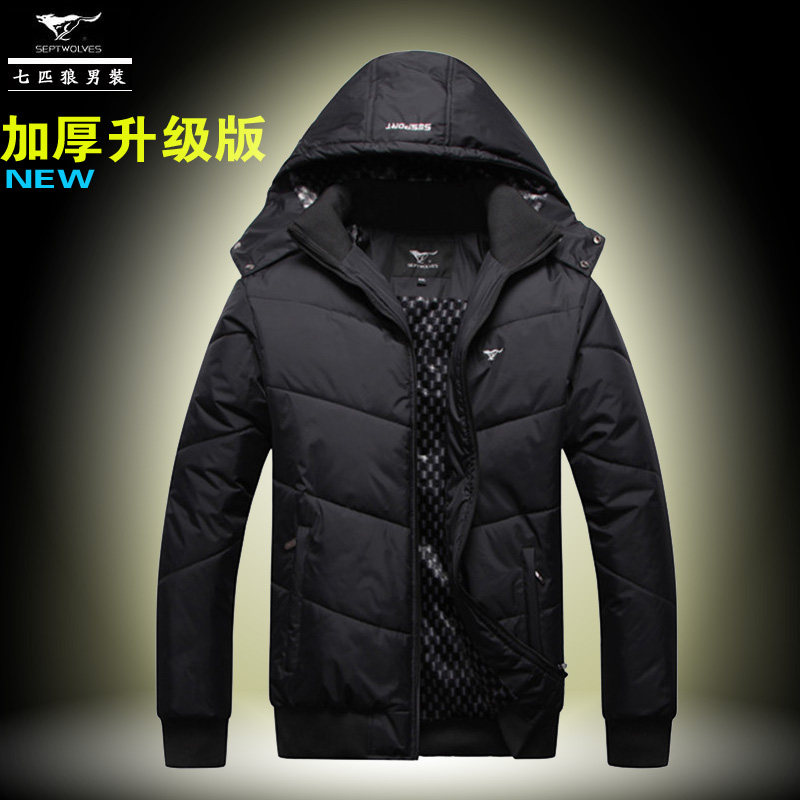 <em>七匹狼棉衣</em> 加厚保暖<em>棉服</em> <em>男棉袄</em> 短款<em>男棉衣</em> 男