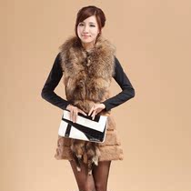 拼貂毛水貂<em>皮马甲</em>2012海宁新款<em>女式</em>中长款整
