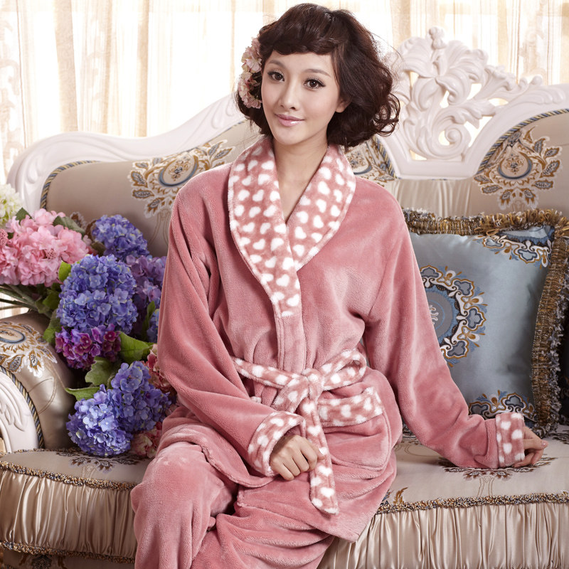 春秋款<em>珊瑚</em>绒<em>女睡衣</em>加厚秋冬原单法兰绒家居服