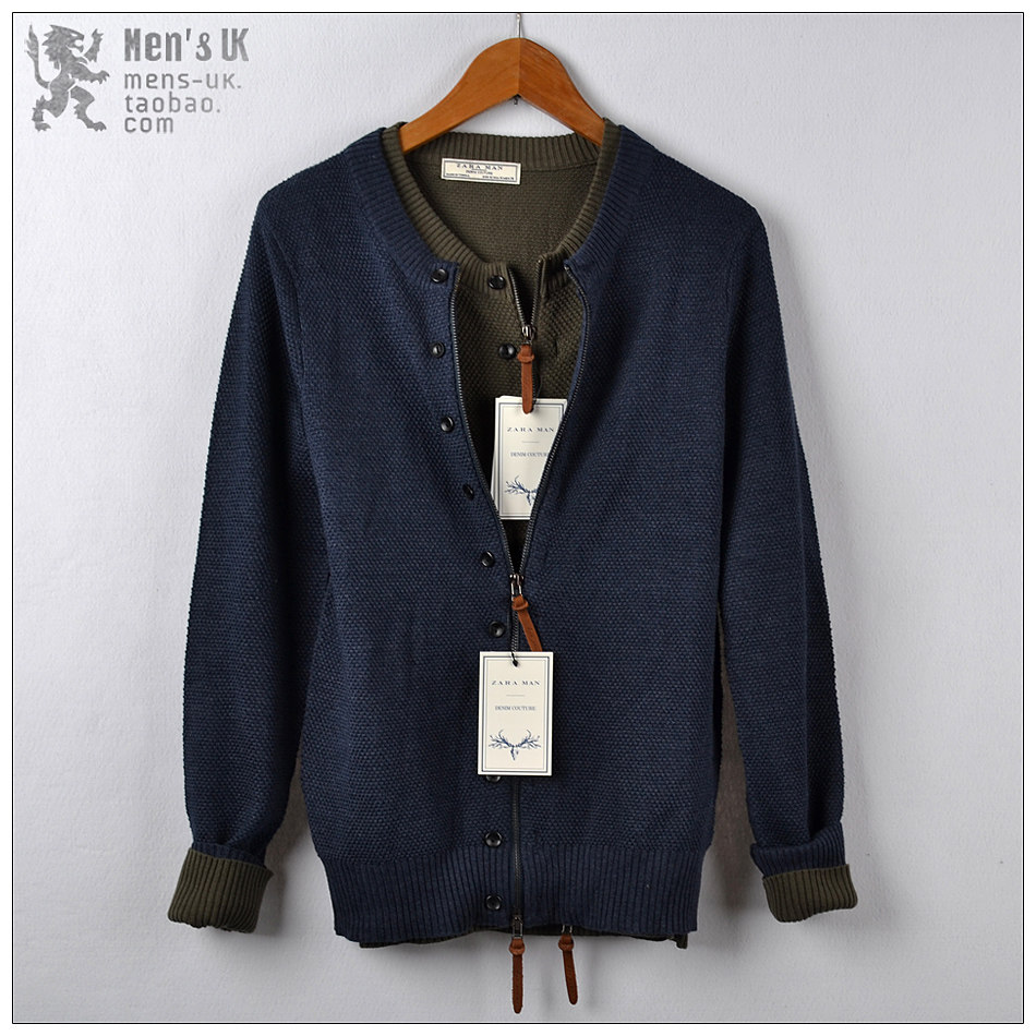 zara男装2013新款zara针织衫<em>男开衫英伦</em>毛衣休