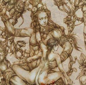 <em>地狱魔女</em>与怪物 线稿集 游戏人物CG设定 素材