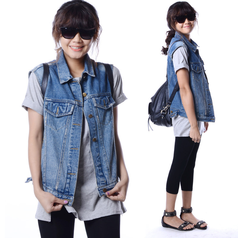 【牛仔<em>马甲</em> <em>女</em> 欧美】_牛仔<em>马甲</em>夏天<em>怎么搭配</em>