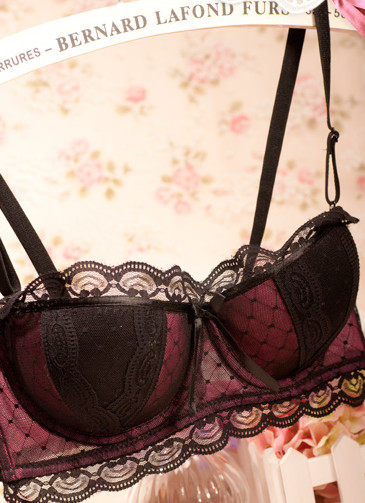 日系 性感蕾丝<em>半杯</em>聚拢v <em>小胸</em>三<em>排扣</em>bra<em>女士文</em>