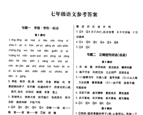 七年级下暑假高效A计划语文\/湘教版\/电子图片