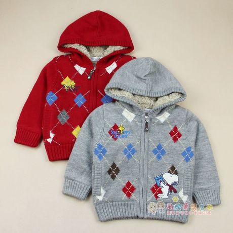 <em>史努比儿童毛衣</em>外套抓绒<em>加厚毛衣</em>外套男女童毛