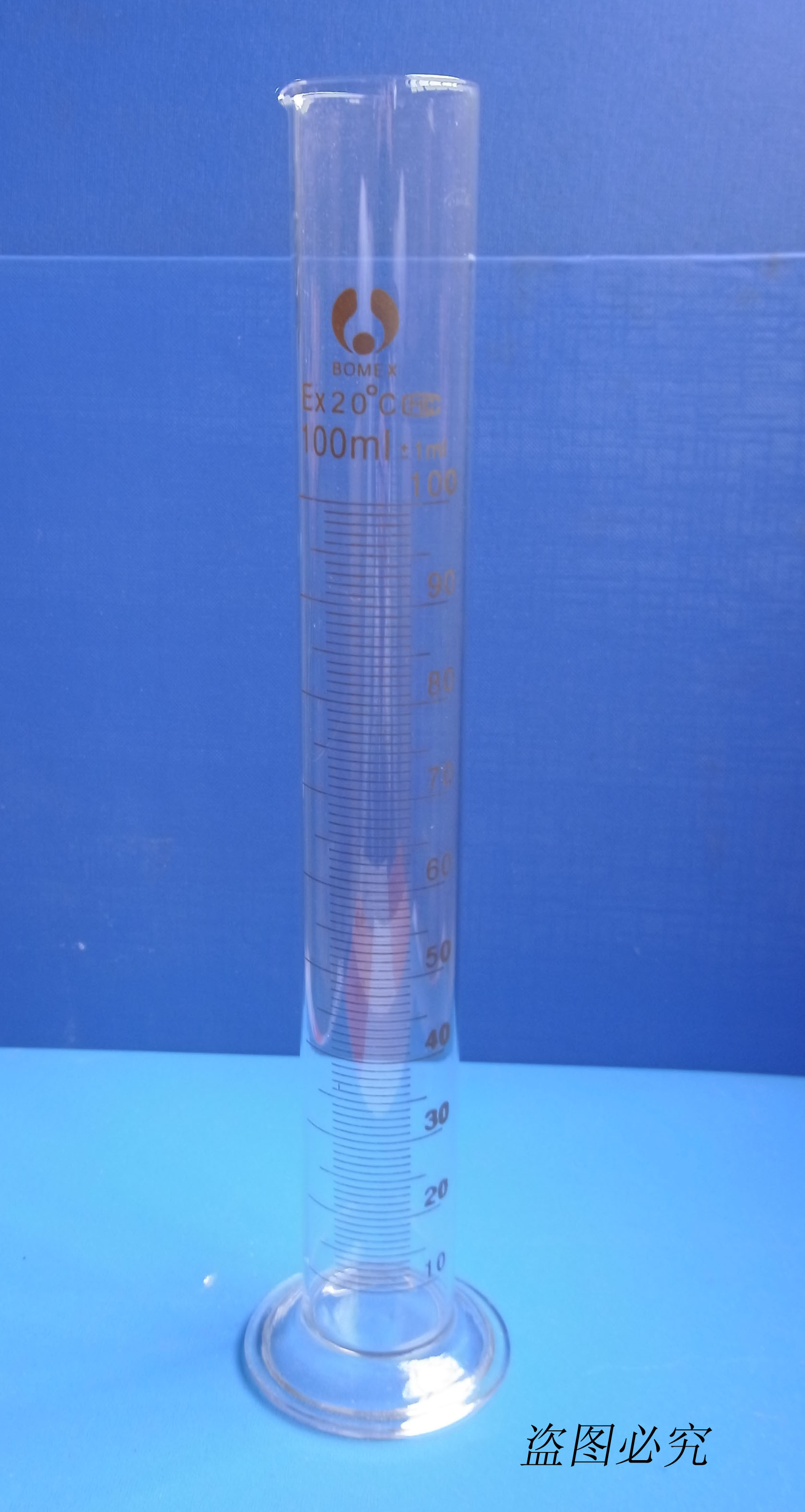 玻璃量筒100ml 量筒刻度玻璃 生物化学量筒 玻璃仪器博美品牌加厚|一