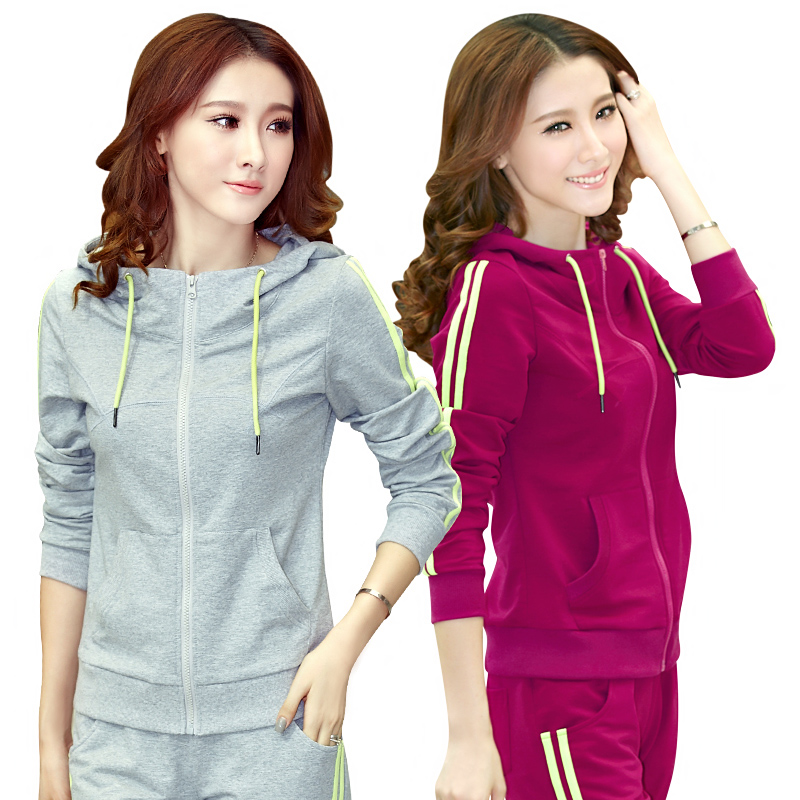 女士运动服2014新款女品牌运动套装正品女女士运动套装夏可爱套装