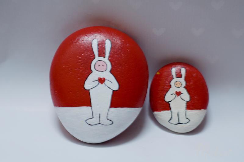 手绘鹅卵石 diy石头画 生日礼物 纪念品工艺品