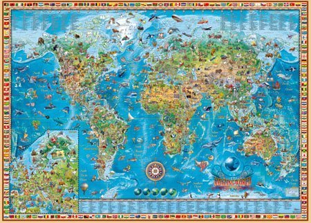 德国进口拼图 世界地图 蓝地图 3000片拼图 雷