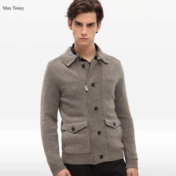 针织衫搭配_正品Max Toney时尚双<em>门禁</em>贴袋翻