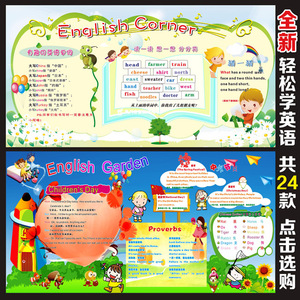 校幼儿园教室布置墙贴画 小学常用励志英语黑