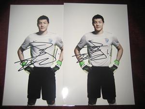 山东鲁能足球队 王大雷 本人亲笔签名6寸照片