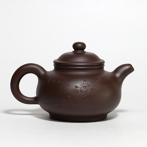 陶都 宜兴紫砂壶周小德 清泉之菊 全手工金奖雕