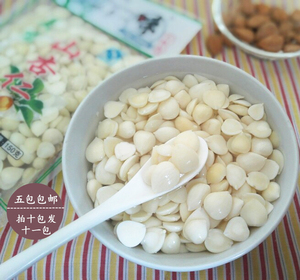 野生山杏仁片去皮脱苦盐水鲜杏仁野菜凉菜熬粥