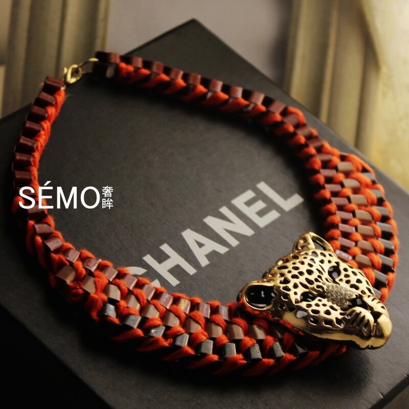 欧美风<em>毛线编织</em>金钱豹子头老虎头朋克百搭<em>毛衣</em>