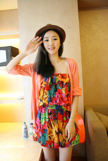 2014新款 夏威夷风情 <em>抹胸</em>沙滩 <em>连体裤 短裤</em> 强