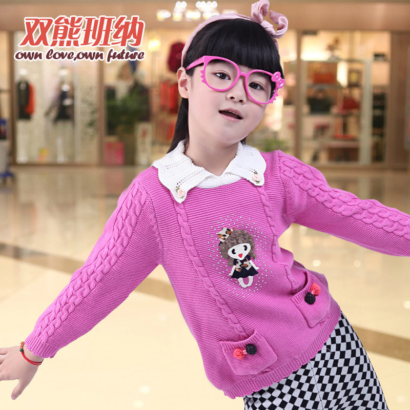 装2013款韩版儿童长袖纯棉针织衫女童<em>毛衣</em>套