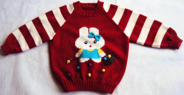 纯手工<em>编织</em>1-<em>2岁</em>儿童<em>毛衣宝宝毛衣</em>酒红色<em>婴儿</em>