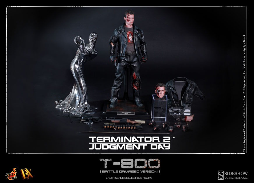 【玩聚馆】hottoys ht dx13 终结者2 t2 t800 战损版 阿诺 现货