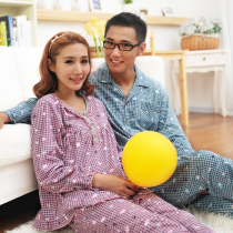 春秋季个性大号全棉日单<em>品牌</em>格子 <em>睡衣女款纯</em>