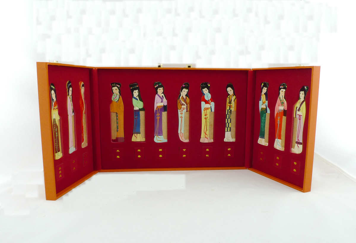 延陵常州梳篦 送国外友人礼品 中国特色彩绘金陵十二钗工艺梳礼盒