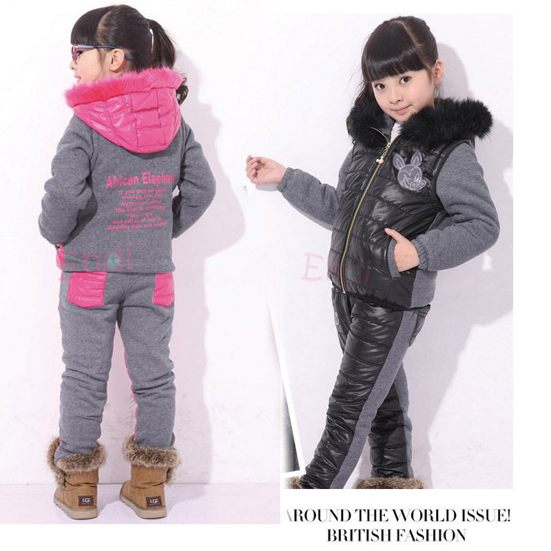 大童女装秋冬装女童<em>pu</em>皮棉衣<em>外套</em>+外<em>穿</em>加厚羽