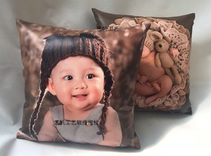 软皮抱枕 宝宝照片抱枕 45X45cm抱枕 表情包抱