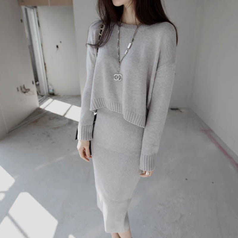 2014冬装新款<em>韩版</em>小清新<em>套头毛衣</em>针织衫<em>套装</em>