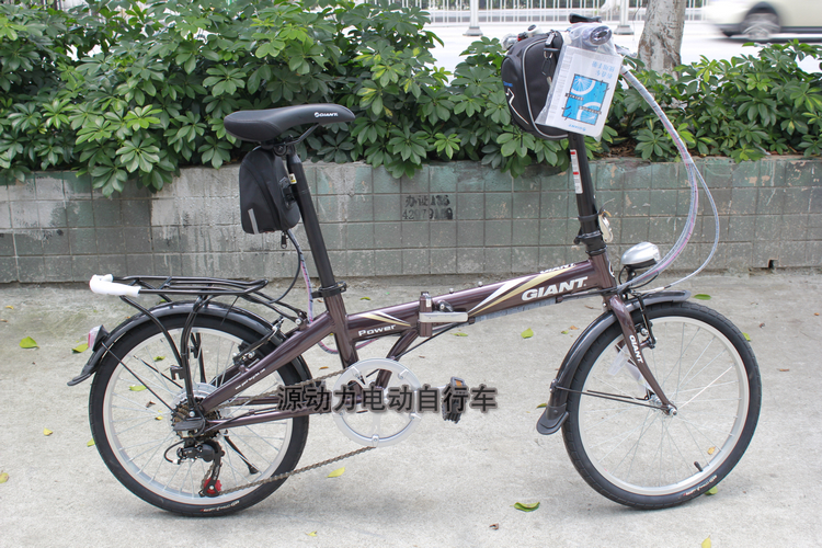 捷安特变速电动自行车锂电瓶电动车20寸折叠