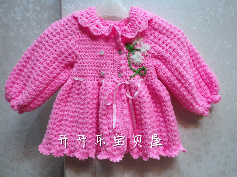 原创纯手工<em>钩针</em>编织 可爱<em>宝宝</em>百搭韩版绣花公