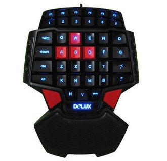 彩T9 专业单手CS游戏键盘 LED背光 双空格键