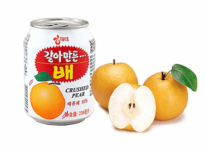 <em>韩国</em> 海太牌 <em>梨子</em>果肉饮料 梨汁 238ml 听装进口