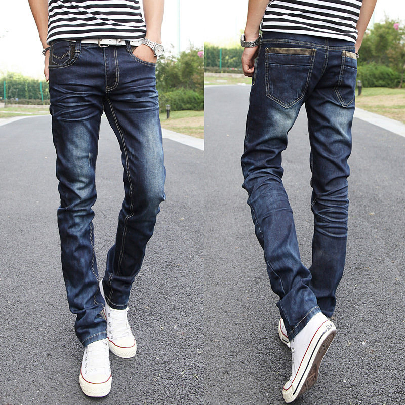 蓝白牛仔裤美女_裕安图片网