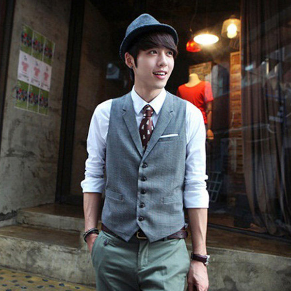 <em>男士</em> 小马甲 格子