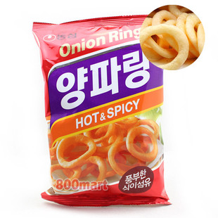  韩国进口 农心休闲零食 膨化食品饼干 洋葱圈洋葱卷辣味 60g