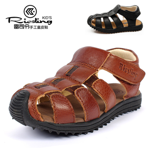  淘金币 男童凉鞋正品特价新款真皮儿童凉鞋男童韩版潮雷司令