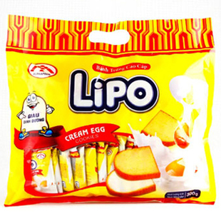  进口食品 LIPO越南面包干 300g 白巧克力鸡蛋面包干 休闲零食食品