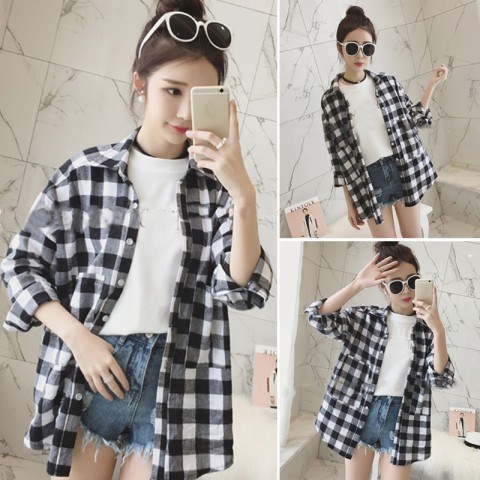 2018 spring clothes new pattern Korean Edition Easy Versatile student Sociology shirt Long sleeve fresh shirt studentin the Women's clothing/Boutique , Shirt category - from Buy2taobao.com to provide professional Taobao agent buy service