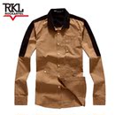 Rockartel 秋冬新款男裝灯芯绒布领子拼咖啡色时尚休闲修身衬衫 Rockartel 秋冬新款男裝灯芯绒布领子拼咖啡色时尚休闲修身衬衫