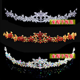  彩白红色新娘头饰皇冠 韩式公主新娘配饰品结婚首饰发饰额饰031